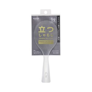 marna k555cl standing rice spoon, premium clear (freestanding/ladle letter/made in japan), non-stick standing (embossed)