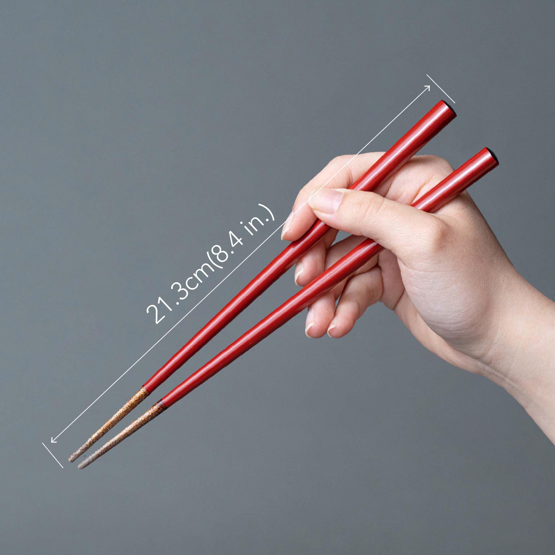 Kasyou Studio URUSHI KENKO chopsticks ( RED 8.4 Inch/21.3 cm) made in japan (Noto Hiba natural wood) luxury chopsticks reusable japanese style gift set palillos chinos cute