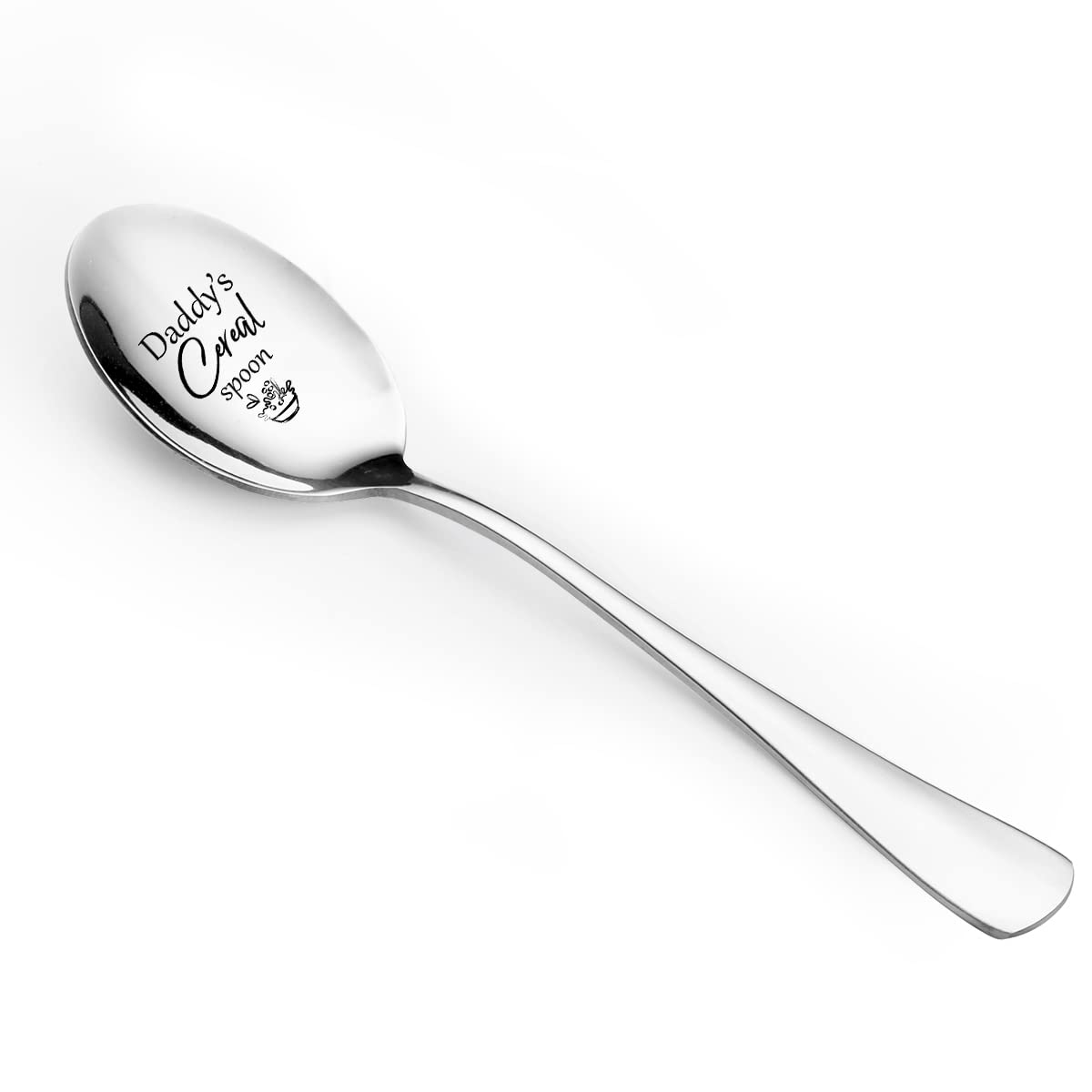 Best Dad Gifts - Daddy's Cereal Spoon - Funny Dad Cereal Spoon Engraved Stainless Steel - Dad Gift from Daughter Son - Father's Day/Birthday/Christmas Gifts