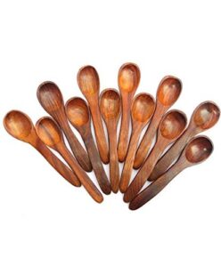 handmade wooden teaspoon set of 6 spoon of 4 inches wood coffee tea salt sugar spices spoons for eating mixing stirring eco friendly table spoon