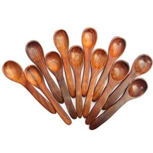 Handmade Wooden teaspoon Set of 6 spoon of 4 inches Wood coffee tea salt sugar spices Spoons for Eating Mixing Stirring Eco Friendly Table Spoon