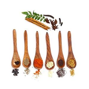 Handmade Wooden teaspoon Set of 6 spoon of 4 inches Wood coffee tea salt sugar spices Spoons for Eating Mixing Stirring Eco Friendly Table Spoon