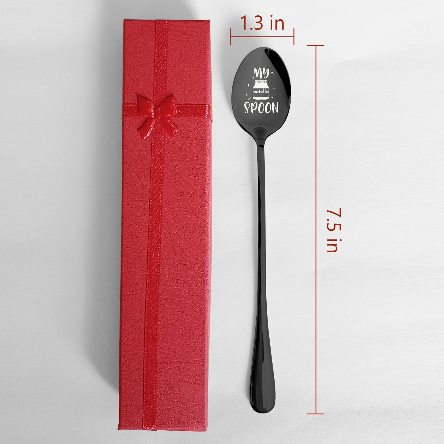 PZJIEAN My Nutella Spoon Black Engraved Stainless Steel Spoon, Funny Coffee Spoon Ice Cream Nutella Spoon Gifts for Women, Men, Nutella Lovers, Birthday Christmas Valentine Gifts