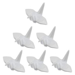 6 pcs ceramic chopsticks rest set white porcelain chopsticks holder thousand paper crane fork knife holder rack - 5.5x5x3cm