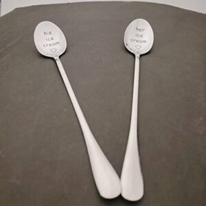 His and Her Gifts Coffee Spoons for Couples Anniversary Valentines Day Gifts for Her Him Birthday Gifts for Boyfriend Girlfriend Ice Cream Spoon Tableware 2pcs