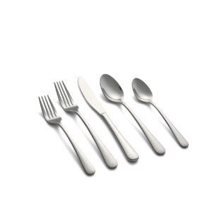 Cambridge Silversmiths Keene Hammered Mirror 20 Piece Flatware Set, Service for Four, silver