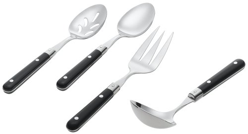 Ginkgo International Le Prix 4-Piece Stainless Steel Hostess Serving Set, Black