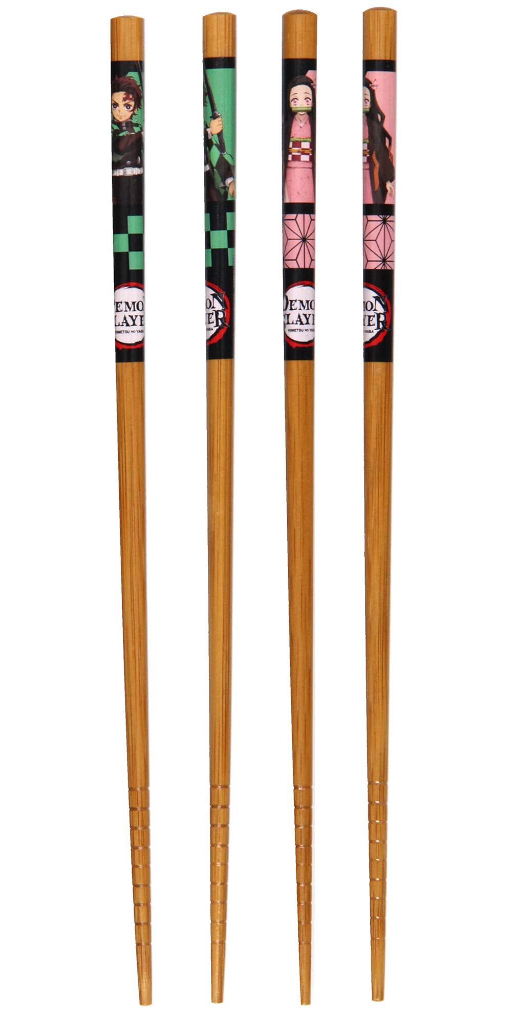 Demon Slayer Set Of 4 Collectible Anime Bamboo Chopsticks 8.85 Inches Long Gift Set