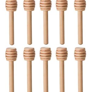 LASSUM 10 Pieces 3 Inch Wood Honey Dippers Sticks, Mini Honey Dipper Stick for Honey Jar Dispense Drizzle Honey