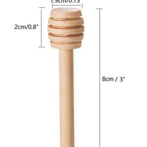 LASSUM 10 Pieces 3 Inch Wood Honey Dippers Sticks, Mini Honey Dipper Stick for Honey Jar Dispense Drizzle Honey