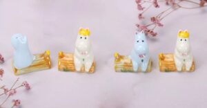 apulm cute ceramic trinkets hippo chopstick rest 4 piece set