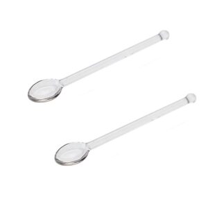 2pcs 13cm/5inch clear glass coffee mixing spoon glass coffee milk tea spoons dessert sugar bar cocktail kitchen stirring cooking spoon accessories