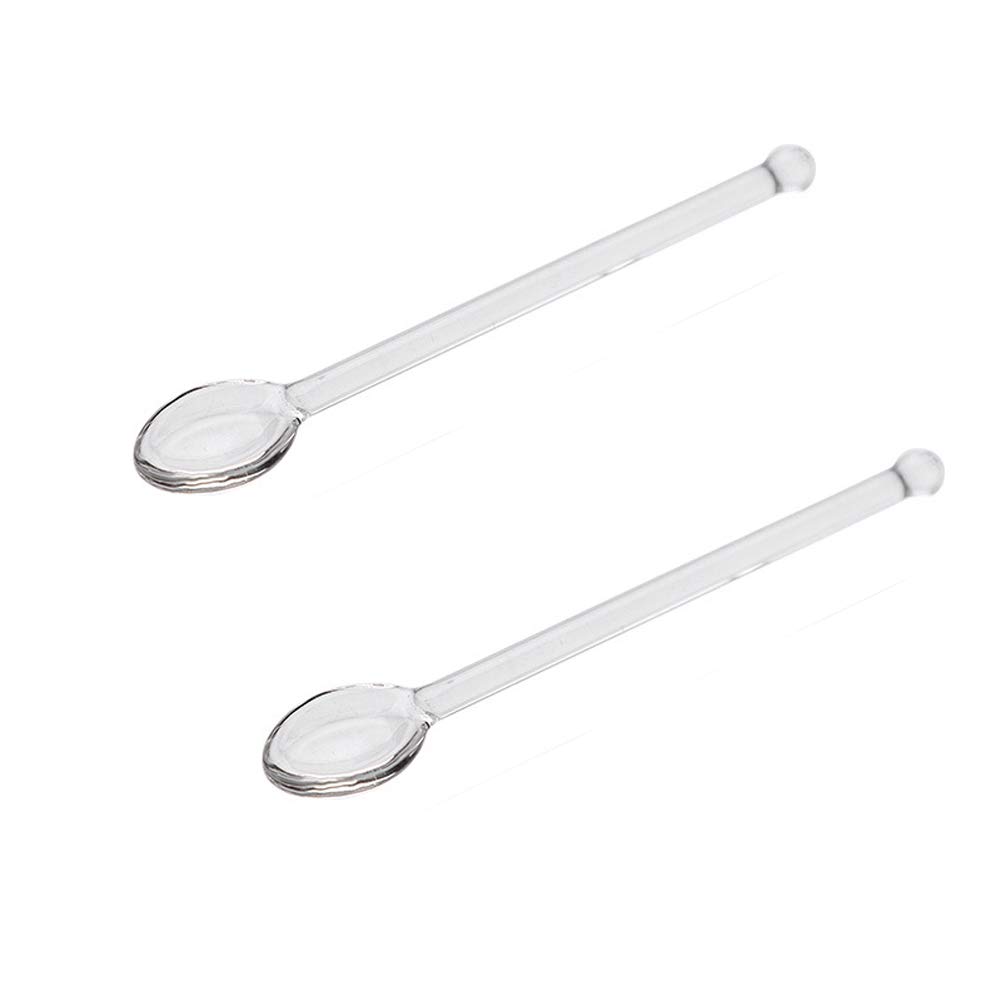 2pcs 13cm/5inch Clear Glass Coffee Mixing Spoon Glass Coffee Milk Tea Spoons Dessert Sugar Bar Cocktail Kitchen Stirring Cooking Spoon Accessories