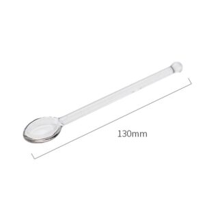 2pcs 13cm/5inch Clear Glass Coffee Mixing Spoon Glass Coffee Milk Tea Spoons Dessert Sugar Bar Cocktail Kitchen Stirring Cooking Spoon Accessories