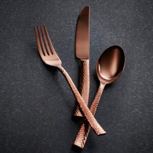 Hampton Forge Paris Hammered , Stainless Steel, 20-Piece Flatware Set, Copper