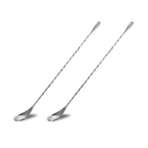 stainless steel bar spoon,mixing spoon for drink,spiral long handle cocktail spoon for tall cups pitchers,12 inch cocktail stirrers bartender tools.(2 pieces)