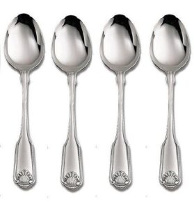 oneida classic shell set of 4 dinner spoons