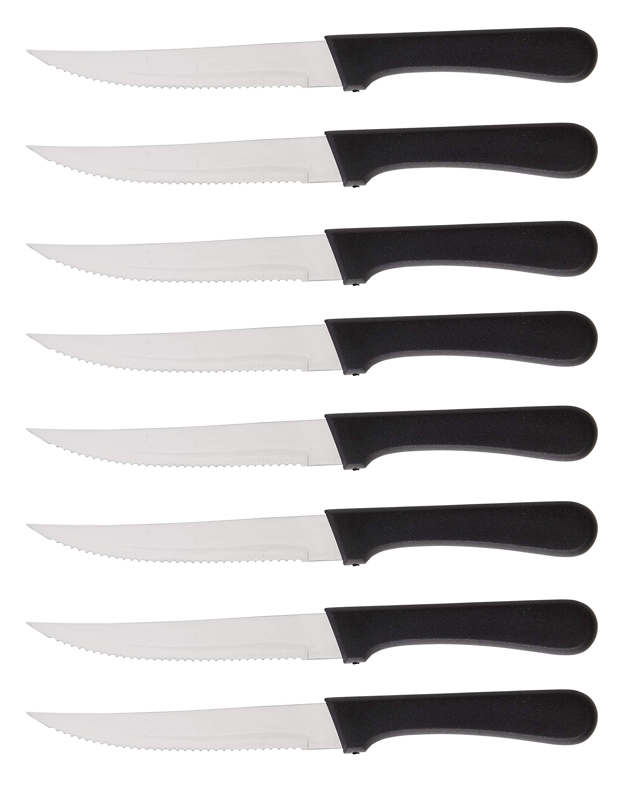 Steak Knives Serrated Set, Restaurant Quality, Stainless Steel, 4.25-Inch, Pointed Tip (8)