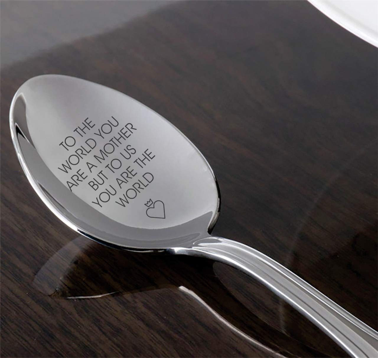 To The World You Are A Mother But To Us You Are The World Engraved Mothers Day Spoon Gift For Mom Coffee Spoon Gift For Her Gift For Mom Unique Spoon Gift Ideas Best Vintage Silverware Moms Gift