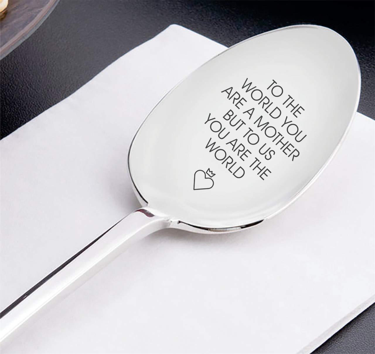 To The World You Are A Mother But To Us You Are The World Engraved Mothers Day Spoon Gift For Mom Coffee Spoon Gift For Her Gift For Mom Unique Spoon Gift Ideas Best Vintage Silverware Moms Gift