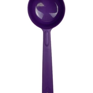 Rite-Size 12 oz. Solid Round Circle Server Portion Utensil, Copolymer Plastic Heat Resistant Professional Cooking Tool, Purple