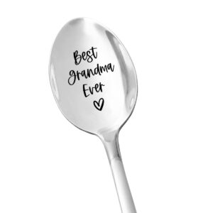 best grandma gifts - best grandma ever spoon - tea coffee lover stainless steel engraved spoon funny mother's day christmas birthday gift for grandma