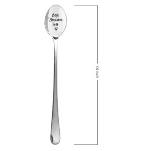 Best Grandma Gifts - Best Grandma Ever Spoon - Tea Coffee Lover Stainless Steel Engraved Spoon Funny Mother's Day Christmas Birthday Gift for Grandma