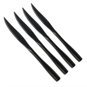 teyyvn 8-piece black steak knife set, stainless steel kitchen knives