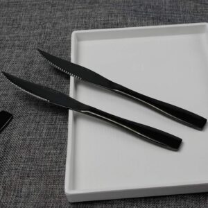 Teyyvn 8-Piece Black Steak Knife Set, Stainless Steel Kitchen Knives