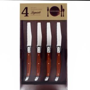 French Home Laguiole Steak Knives, Set of 4 (Wood Grain)