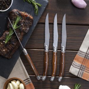 French Home Laguiole Steak Knives, Set of 4 (Wood Grain)