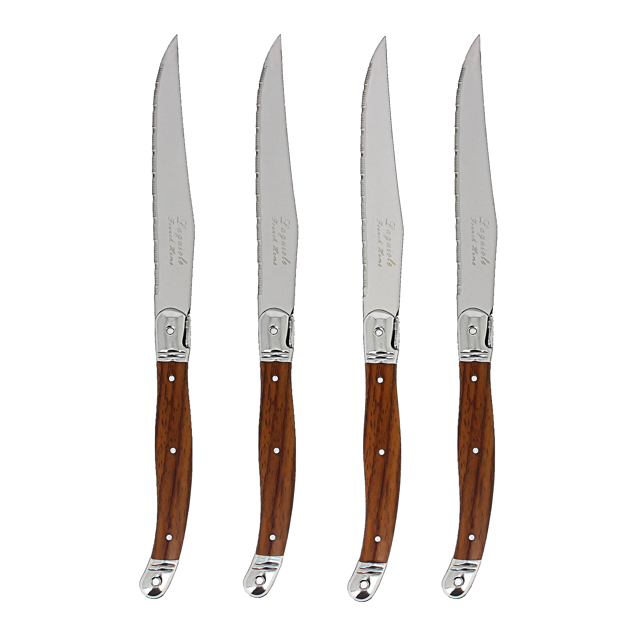 French Home Laguiole Steak Knives, Set of 4 (Wood Grain)