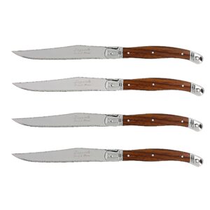 French Home Laguiole Steak Knives, Set of 4 (Wood Grain)