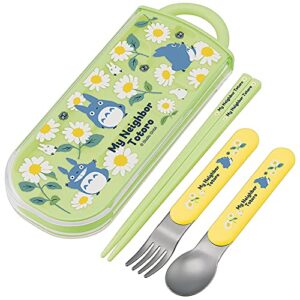 my neighbor totoro utensil set - includes reusable fork, spoon, chopsticks and carrying case - authentic japanese design - durable, dishwasher safe