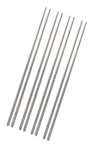 kingsuper set of 4 pairs 15.3 inch extra long chopsticks non-slip stainless steel hot pot chopsticks for cooking frying noodle