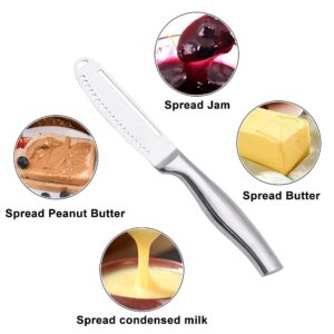 YLDM, Butter Knife, Stainless Steel Butter Knife Spreader Silver Better Butter Spreader Knife for Cutting & Spreading Butter Cheese Jam.