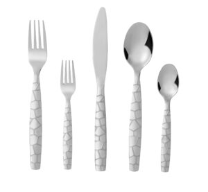 bon mosaic 20-piece stainless steel flatware silverware cutlery set, include knife/fork/spoon, mirror polished, dishwasher safe, service for 4