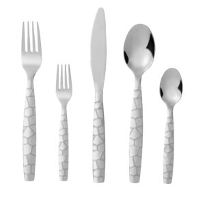 Bon Mosaic 20-Piece Stainless Steel Flatware Silverware Cutlery Set, Include Knife/Fork/Spoon, Mirror Polished, Dishwasher Safe, Service for 4