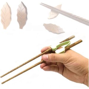 fanwer training chopsticks for adults, right or left handed chopstick helpers & holder for beginners, trainer, seniors and someone with hand cramps/stiff/arthritis, reusable and replaceable (2 pairs)