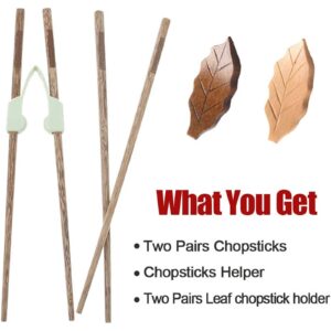 Fanwer Training Chopsticks for Adults, Right or Left Handed Chopstick Helpers & Holder for Beginners, Trainer, Seniors and Someone with Hand Cramps/Stiff/Arthritis, Reusable and Replaceable (2 Pairs)