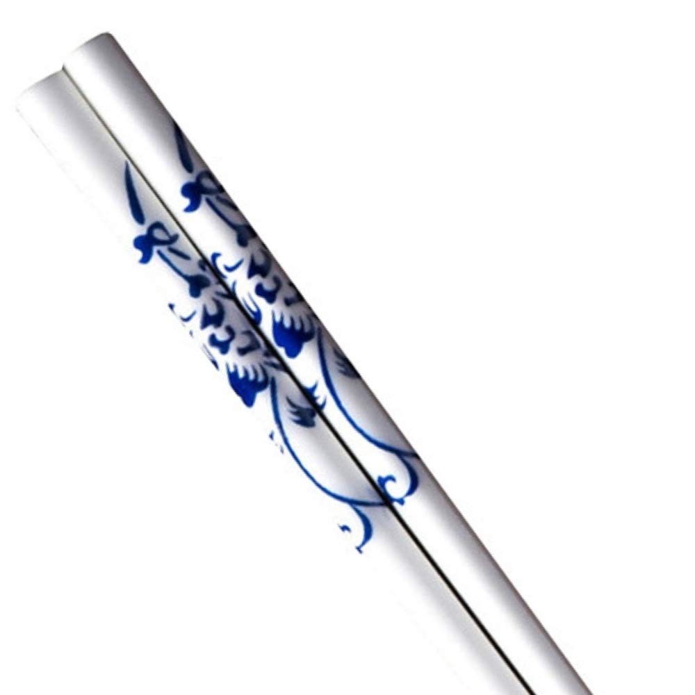 LeBlue 1 Pair Blue and White Bone China Chinese Reusable Dishwasher Safe Chopstick GIFT SET