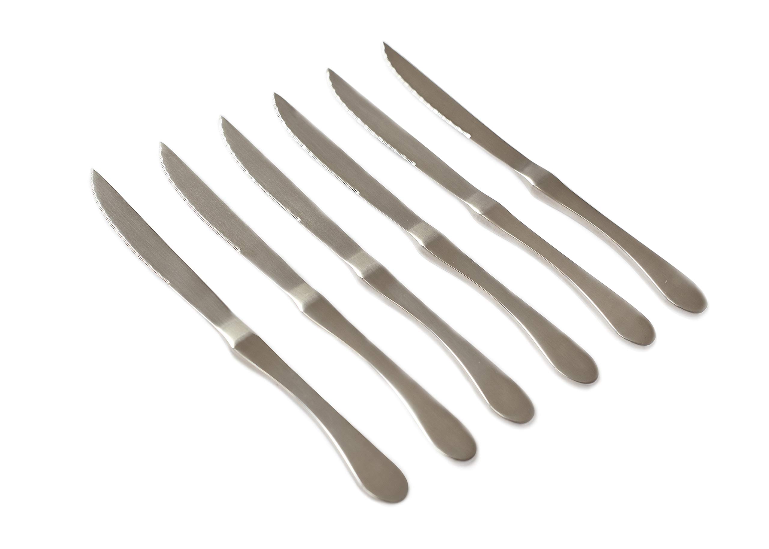 6-Piece Matte Original Stainless Steel Serrated Dinner Knives