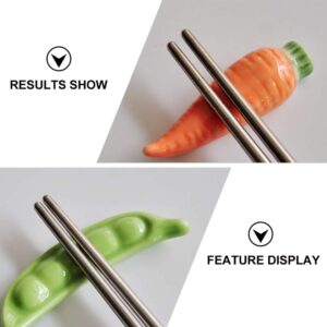 Cabilock Spoons Holder Stand 6pcs Ceramics Chopstick Stand Holder Vegetable Design Chopsticks Rest Chopsticks Holder Spoon Display Rack Ceramics Chopsticks Rests