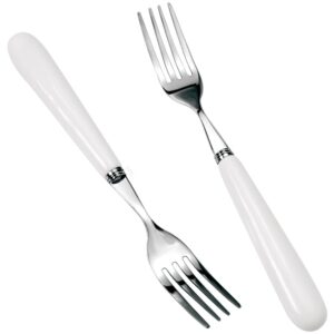 20.5cm good dinner forks 18/10 stainless steel table fork (creative handle material ceramics) main course fork, 4-tine forks, sus304 8inch, white (304df20-5)