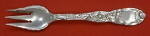 chrysanthemum by tiffany and co sterling silver pastry fork 3-tine 2-hole 6 1/2"