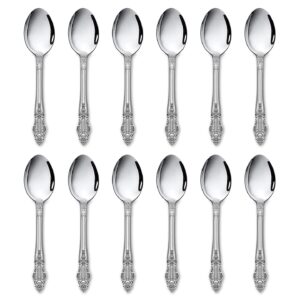 tea spoon table spoon flatware set stainless steel tableware dinnerware cutlery silverware dishwasher safe (tea spoon)