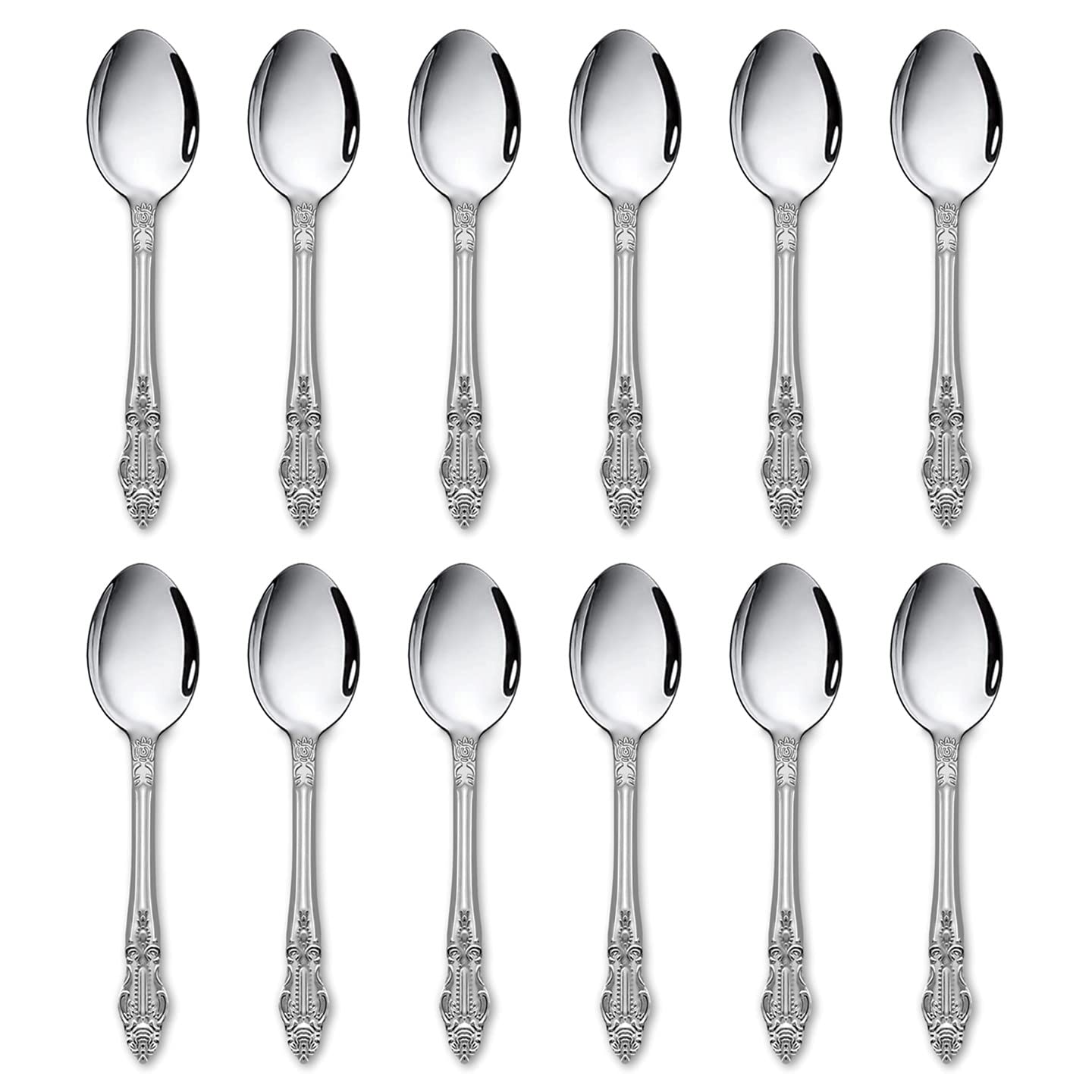 Tea Spoon Table Spoon Flatware Set Stainless Steel Tableware Dinnerware Cutlery Silverware Dishwasher Safe (Tea Spoon)