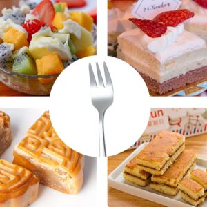 6 PCS Cake Forks Essential Dessert Forks Stainless Steel Pastry Fork Set for Fruit Ice Cream Salad Steak Pizza Noodles(Sliver)