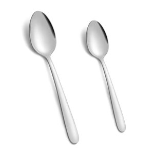 60 pieces dinner spoons (7.4 inches) and teaspoons (6.2 inches), pleafind spoons silverware and teaspoons, contains 24 pieces spoons and 36 pieces teaspoons, use for home, kitchen, restaurant