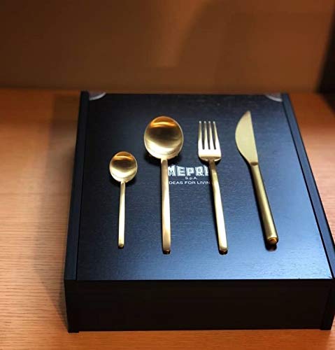 MEPRA, DUE ICE PLACE SETTING, 5 PIECE SET, BRUSHED GOLD FINISH, Medium